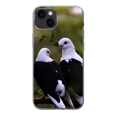 Produktbild von MuchoWow® Handyhülle Schutzhülle Hülle für iPhone 13 Vögel - Zweig - Blätter Silikon Softcase Handy Hülle - Karteninhaber
