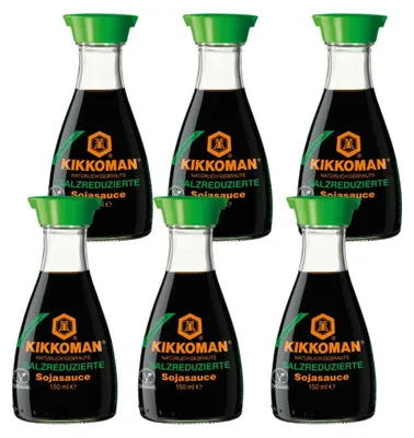 Produktbild von Kikkoman Soja-Sauce Less-Salt - 6x 250ml - Dispenserflasche