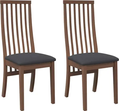 Image de vidaXL Chaises de salle à manger avec coussins 2 pcs. Marron Bois massif Hévéa
