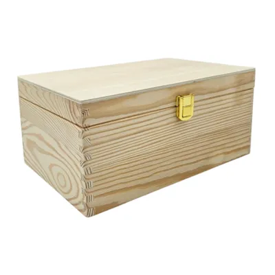 Produktbild von Holzkiste mit Deckel Dekokiste Schatzkiste Hochzeit Kindergeburtstag Aufbewahrung Groß 29x19x13cm