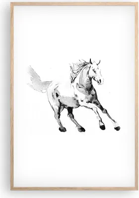 Produktbild von Gerahmtes Poster - Rahmen in heller Eiche - Pferd Galopp Tier - 61x91,5 cm - Wand Bild - Wanddeko - Wandbilder - Kunstposter - Wandposter - Bilderrahmen - Bilder - Kunstdruck - P2NPA61x91-5117