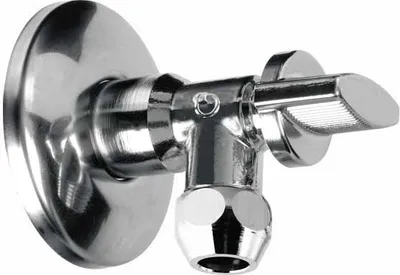 Produktbild von Eckventil als Kugelhahn 1/2" x 3/8">10 Chrom Rosette Eckventil Kugeleckventil [228]