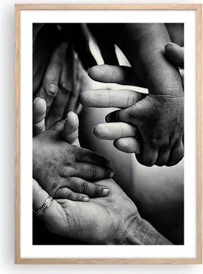 Produktbild von Gerahmtes Poster - Rahmen in heller Eiche - Hände Toleranz Gemeinschaft - 50x70 cm - Wand Bild - Wanddeko - Wandbilder - Kunstposter - Wandposter - Bilderrahmen - Bilder - Kunstdruck - P2NPA50x70-4990