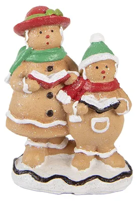 Productafbeelding van Clayre & Eef kerstdecoratie: peperkoekmannetje, 10x6x13 cm, bruin, kunststof