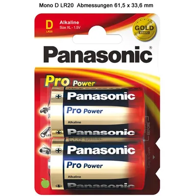 Produktbild von Panasonic LR20 Pro Power Mono Batterie 2er Blister Mono LR20 Size D