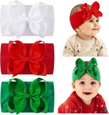 Productafbeelding van 3 kersthoofdbanden voor baby's en meisjes