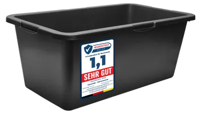 Image de Garronda Bac à mortier 60 L Rectangulaire Bac à mortier plastique - bac à mortier solide en PE recyclé pour le béton, le jardin ou l'atelier GD-0169