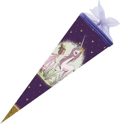 Produktbild von Nestler 43511386 - Schultüte Einhorn Prinzessin 35cm rund Tüllverschluss