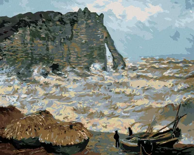 Produktbild von Zuty - Malen nach Zahlen - STÜRMISCHES MEER IN ÉTRETAT (CLAUDE MONET), 40x50 cm, mit Keilrahmen (bereits gespannt)