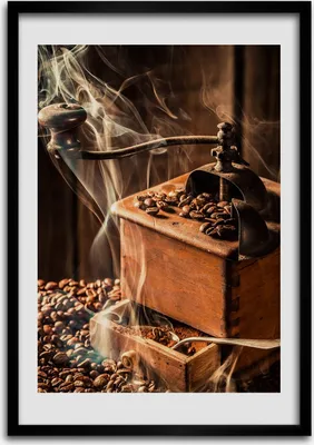 Produktbild von Bild - Bilderrahmen - 50 cm x 70 cm - MDF - Rahmen - Wandkunst Körner Kaffee