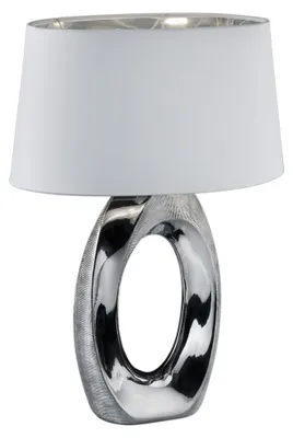 Produktbild von LED Tischleuchte, Keramik, Textil, silber weiß, H 52 cm,