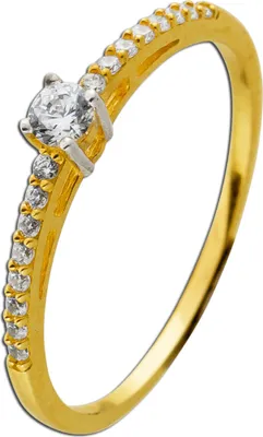Produktbild von Damenring Gelbgold 333 8 Karat weiße Zirkonia Brillantlook 17