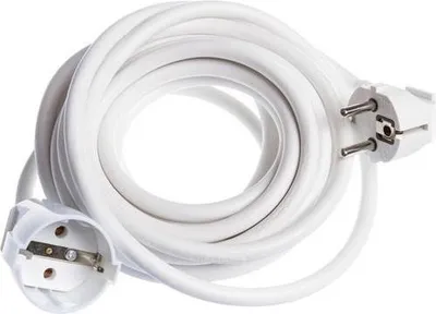 Produktbild von Strom Verlängerungskabel 5m Kabel Verlängerung gewinkelt weiß 16A