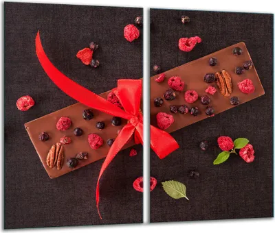 Produktbild von Herdabdeckplatten 2 teilig 30x52 Glaskeramikfeld Abdeckung Glas Chili