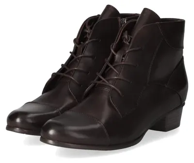 Image de Bottines à lacets pour femmes Kaerlek, en cuir lisse, couleur marron, taille 41