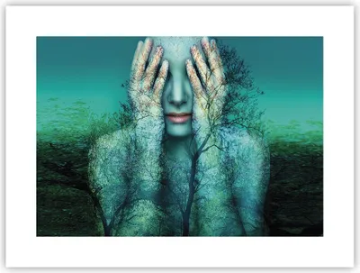 Produktbild von Poster - Poster ohne Rahmen - Frau Natur Grafik - 40x30 cm - Wand Bild - Wanddeko - Wandbilder - Kunstposter - Wandposter - Bilder - Kunstdruck - Wanddekoration - Wandbild - P2XAA40x30-4254