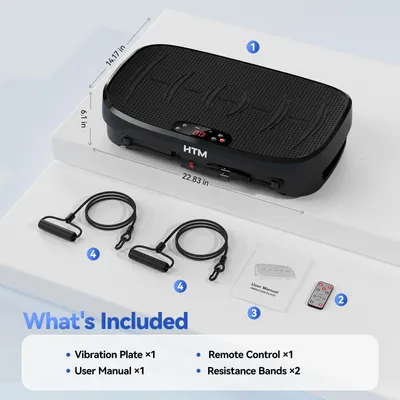 Immagine prodotto di Piattaforma vibrante per fitness - superficie da 22 pollici con potenza di 150W e 120 velocità per il rilassamento muscolare