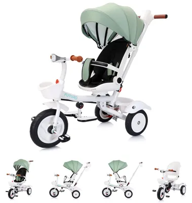Immagine prodotto di Chipolino Triciclo Futuro 2 in 1 pieghevole, portabicchieri, musica, luce, ruote inPoliuretanoverde