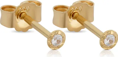 Produktbild von Paar 2,5mm rund Ohrstecker Stern klein diamantiert Zirkonia 333 Gelbgold 8 Karat