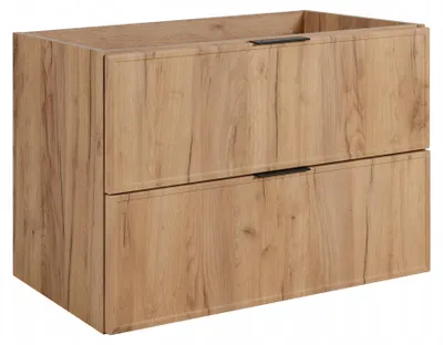 Zdjęcie produktu dla Szafka Łazienkowa Wisząca Stojąca Pod Umywalkę 80 Cm Dąb 2 Szuflady