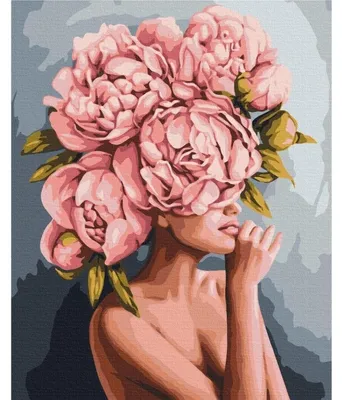 Produktbild von Malen nach Zahlen BRUSHME 40 x 50 cm – Pfingstrosen-Motiv