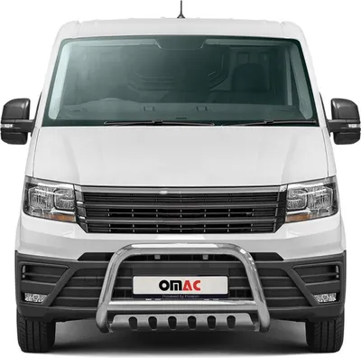 Zdjęcie produktu dla Listwa ochronna przedniego zderzaka do VW Crafter 2017-2025 ze stali nierdzewnej ABE w kolorze srebrnym