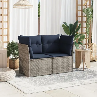 Immagine prodotto di vidaXL | Divano da giardino | con cuscini Grigio 124 x 62 x 69 cm in polyrattan
