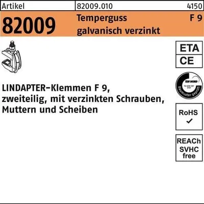 Produktbild von Klemme R 82009 GTW 40 F 9 M12/26 - 60 Temperguss galv.verz. 1St. LINDAPTER