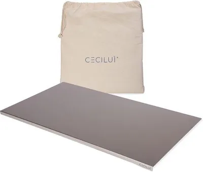 Produktbild von Stahl Kneedbrett mit Baumwolltas – Profi-Schneidebrett für Küche, Haus, Bar und Restaurant – verschiedene Größen verfügbar (70 x 50 cm)