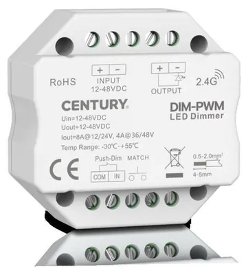 Imagen del producto de CENTURY LED - Atenuador 12-48V DC, control remoto (RF), 192W