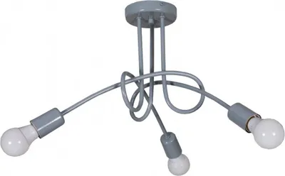 Produktbild von Light-Home Edison Deckenbeleuchtung Lampen Deckenlampen - Deckenlampe Industrial für Wohnzimmer Schlafzimmer und Esszimmer aus Metall  - Pendelleuchte 3-Flammig - Grau