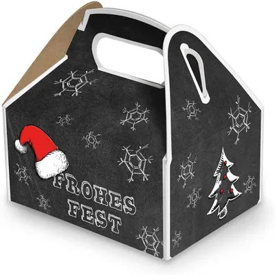 Produktbild von 20 kleine Weihnachtsschachtel Geschenk-box Geschenk-Karton Weihnachten schwarz weiß rot FROHES FEST 9 x 12 x 6 cm Verpackung weihnachtlich für Kunden Mitarbeiter vintage zum Befüllen