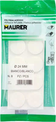 Produktbild von Klebefilz Ø 24 mm. (Blister 8 Stück) Weiß