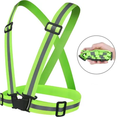 Produktbild von Reflektorweste, Sicherheitsweste einstellbare, hohe Sichtbarkeit Reflektierende Warnweste für Fahrrad, Joggen, Laufen, Wandern