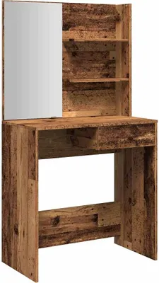 Produktbild von vidaXL Schminktisch mit Spiegel Altholz-Optik 74,5x40x141 cm