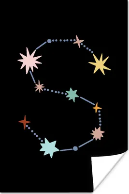 Produktbild von MuchoWow® Poster Alphabet - Kinder - Buchstabe - S 40x60 cm - Plakate für die Wand - Poster Babyzimmer