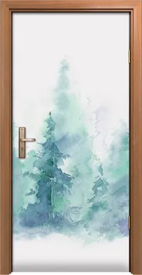 Produktbild von Türposter 90x200 cm Türaufkleber Türtapete Türfolie Klebefolie Landschaft des nebligen Waldes Winter