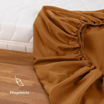 Produktbild von Blumtal Spannbettlaken 90x200 cm – Atmungsaktives Mikrofaser Bettlaken in Pumpkin Spice – Weiches Spannbetttuch für besten Schlafkomfort