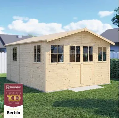 Produktbild von Gartenhaus Bertilo Workshop Carpenter 364 x 459 cm natur exclusiv bei Hornbach