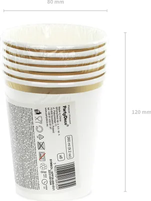 Produktbild von Becher, Weiß mit Golder Umrandung, 260 ml