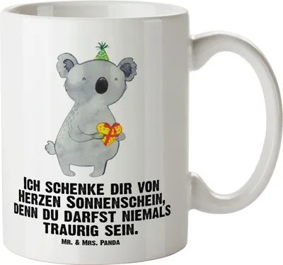 Produktbild von Mr. & Mrs. Panda Keramiktasse Koala Geschenk - Weiß - Party, Haferl, Große Tasse, weisse, Geburtstag, Pott, jumbotasse, Teebecher