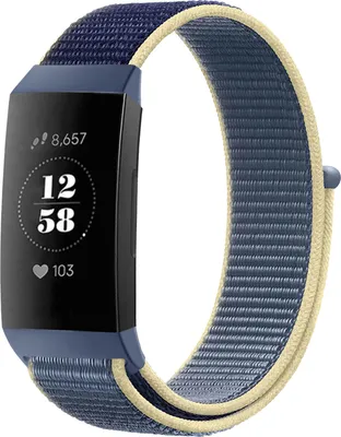 Produktbild von Strap-it Fitbit Charge 3 Nylonarmband (Ozeanblau)