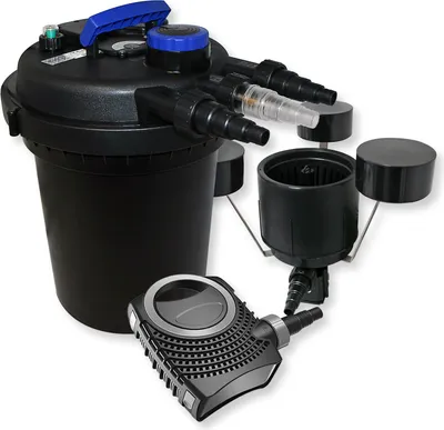 Produktbild von Wiltec Komplettset: CPF-250 Teichdruckfilter bis 10000 L Teich mit 11W Teichklärer, NEO8000 SuperEco Teichpumpe 8000l/h 70W, CSP-250 Schwimmskimmer mit Pumpe 2500l/h 45W