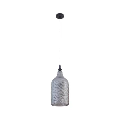 Produktbild von Lindby Hängeleuchte Drakar, 1-flg., grau, Glas, Ø 19,5 cm