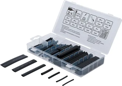 Immagine prodotto di Assortimento di tubi termoretraibili | nero | 126 pz.