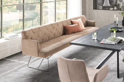Produktbild von KAWOLA Esszimmerbank CHARME Cord taupe 166cm