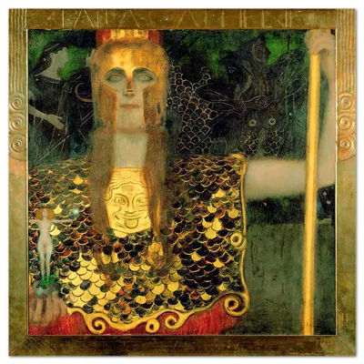 Immagine prodotto di Giallobus - Pallade Atena - Gustav Klimt - 70L x 70l cm - Quadro - Vetro acrilico