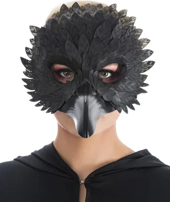 Produktbild von Schwarzer Rabe Halloween Pest Maske | mit Federn