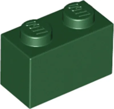 Image de 1 pièce LEGO, pièce c. 3004 en vert foncé