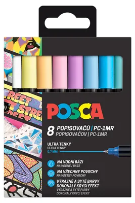 Obrázek produktu pro Posca sada popisovačů pastelové barvy (8 ks) - PC-1MR, 0,7 mm